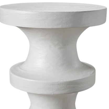 22" White Wood Round End Table