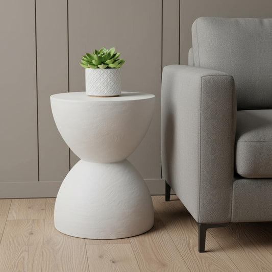 21" White Wood Square End Table