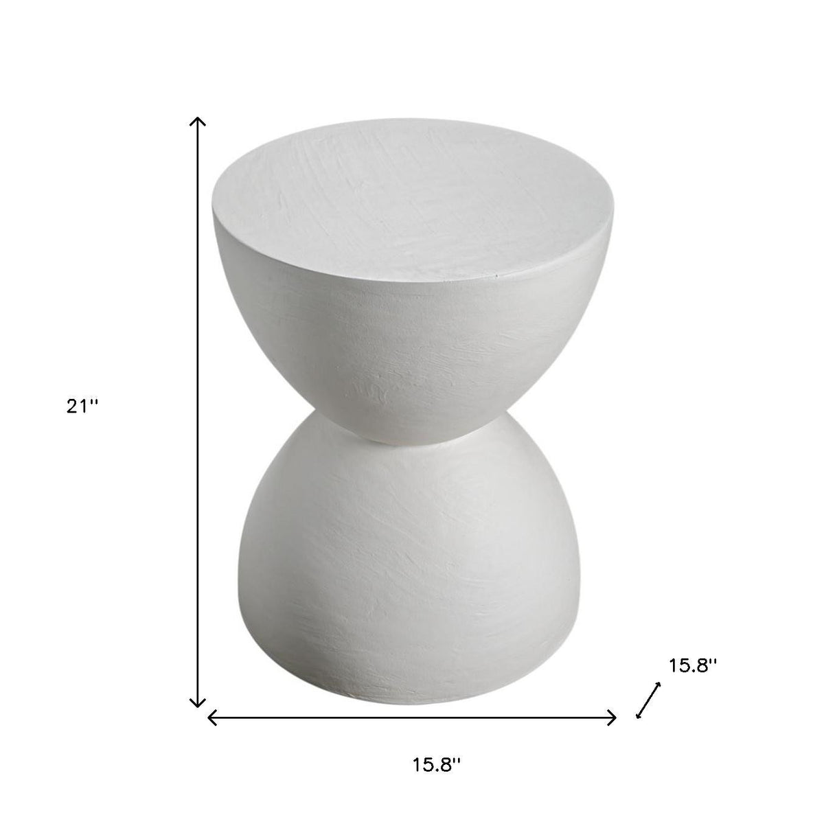 21" White Wood Square End Table