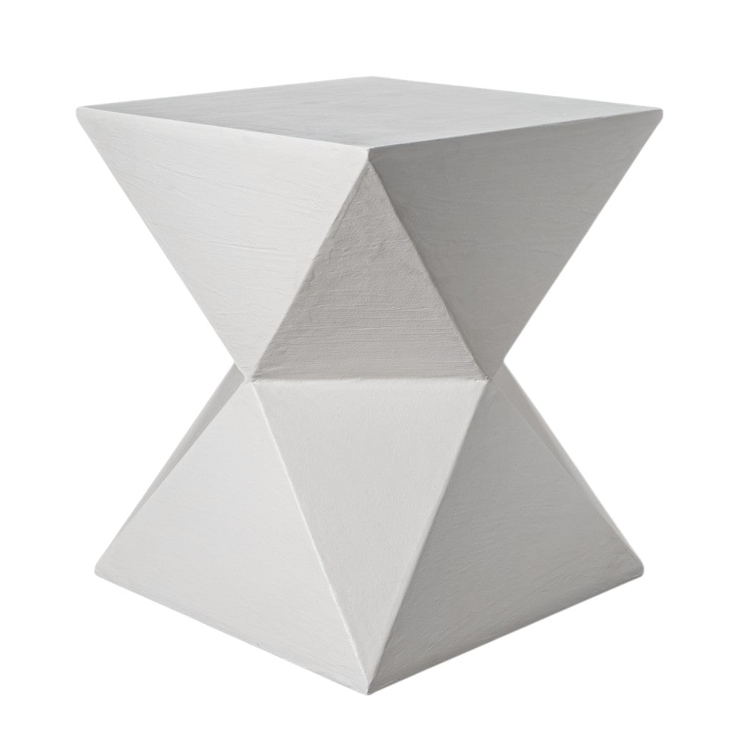 19" White Wood Round End Table