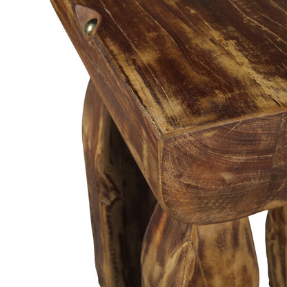24" Brown Solid Wood Square End Table