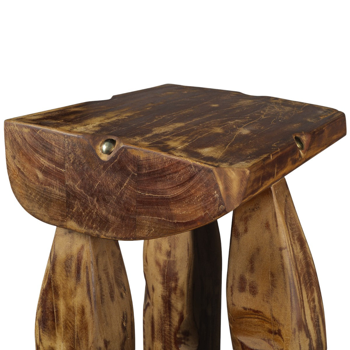 24" Brown Solid Wood Square End Table