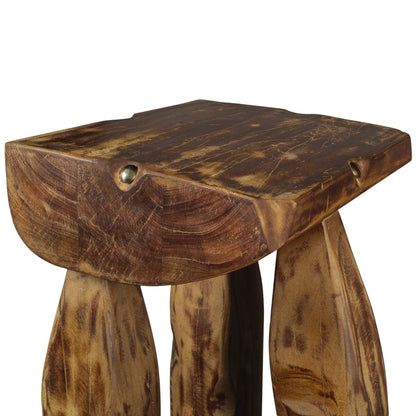 24" Brown Solid Wood Square End Table