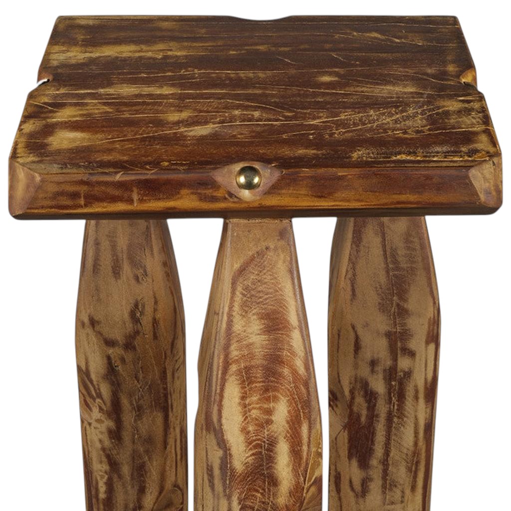 24" Brown Solid Wood Square End Table