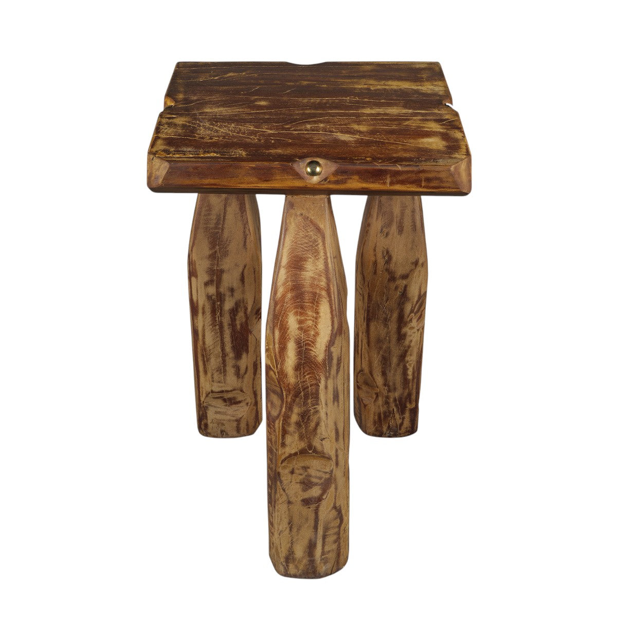 24" Brown Solid Wood Square End Table