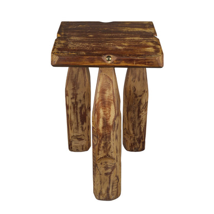 24" Brown Solid Wood Square End Table