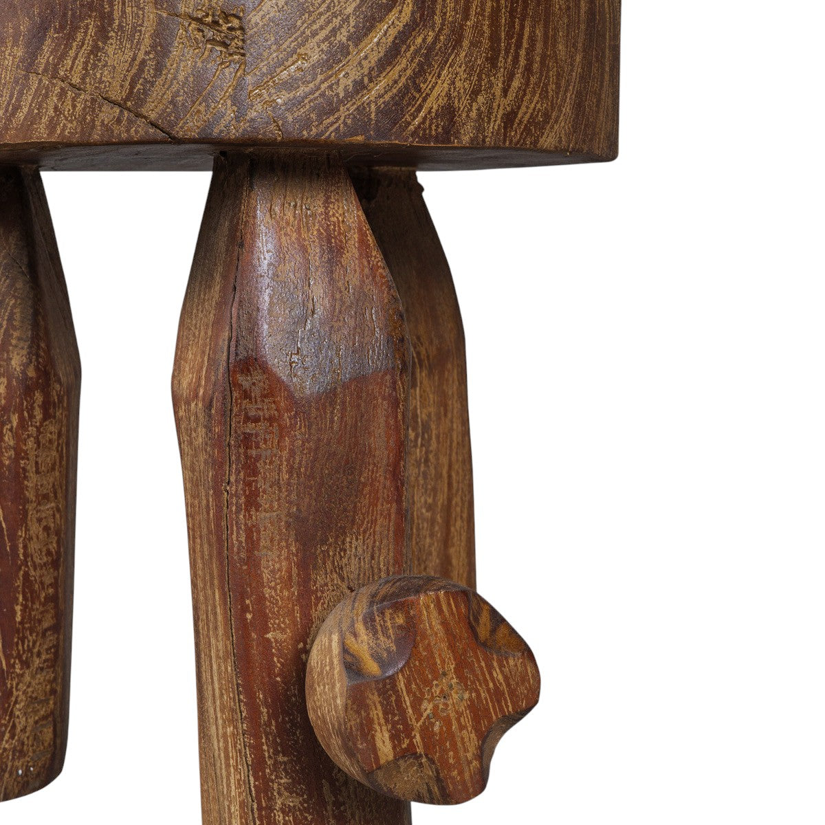 18" Brown Solid Wood Round End Table
