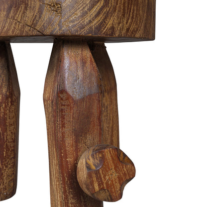 18" Brown Solid Wood Round End Table