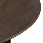 60" Brown Wood Pedestal Base Round Top Dining Table