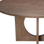 60" Brown Wood Pedestal Base Round Top Dining Table