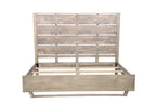 Gray Slat Back Solid Wood King Bed Frame