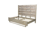 Gray Slat Back Solid Wood King Bed Frame