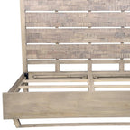 Gray Slat Back Solid Wood King Bed Frame