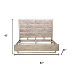 Gray Slat Back Solid Wood King Bed Frame