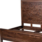 Brown Carved Abstract Solid Wood King Bed Frame