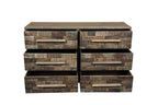 57" Brown Solid Wood Six Drawer Dresser