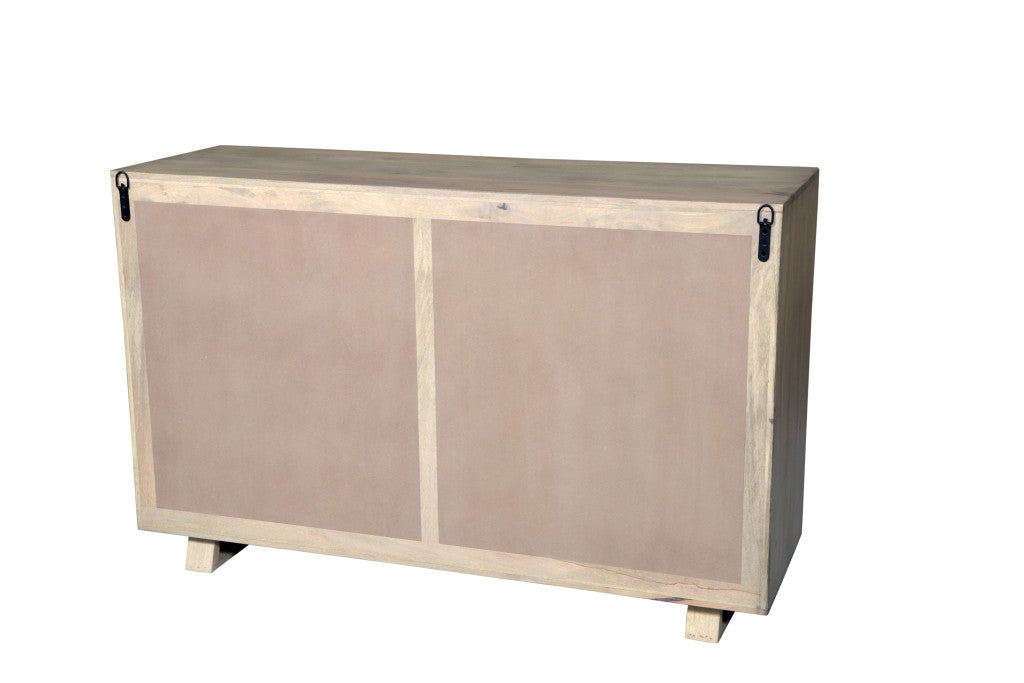 57" Gray Solid Wood Six Drawer Dresser