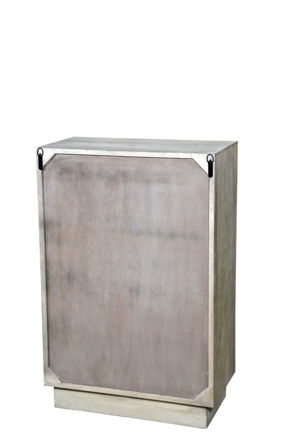 35" Gray Carved Abstract Solid Wood Five Drawer Dresser