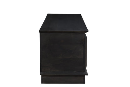 52" Dark Brown Solid Wood Storage Ottoman