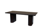 82" Dark Brown Wood Double Pedestal Base Dining Table