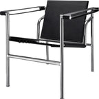 24" Silver Stainless Steel Arm Chair