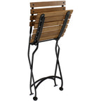 Set of Two Brown Steel Outdoor Folding Accent Chairs