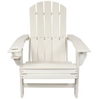 Set of Two White Heavy Duty Plastic Outdoor Adirondack Chairs