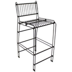 21" Black Steel Outdoor Accent Chair