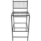 21" Black Steel Outdoor Accent Chair