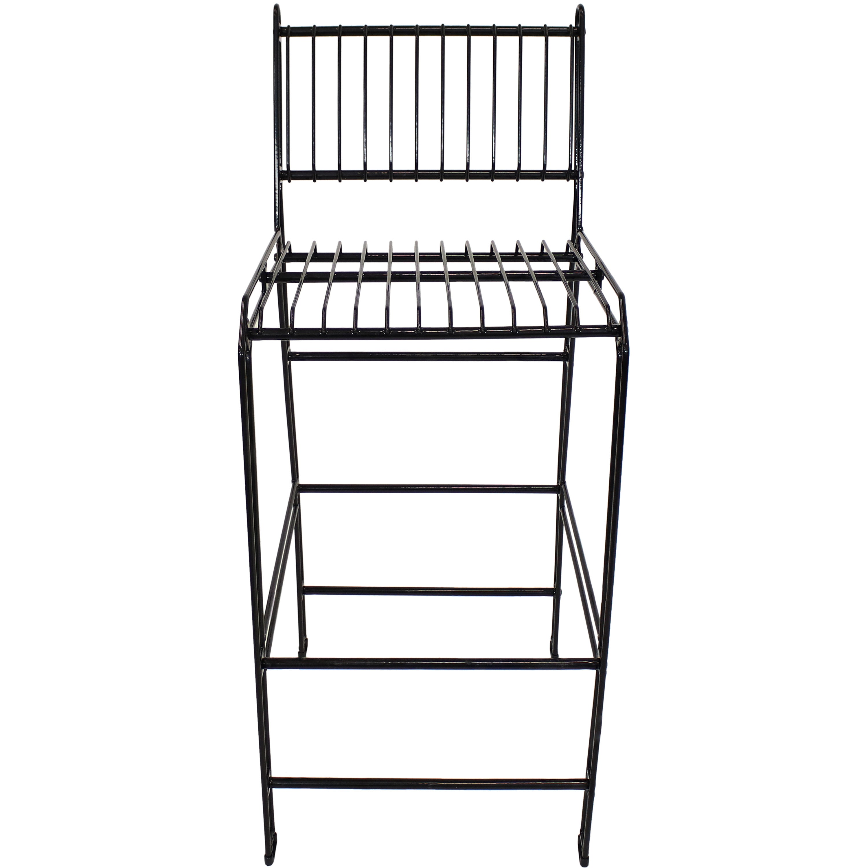 21" Black Steel Outdoor Accent Chair