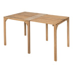 60" Natural Solid Wood Extendable Outdoor Dining Table