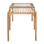 60" Natural Solid Wood Extendable Outdoor Dining Table