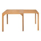 60" Natural Solid Wood Extendable Outdoor Dining Table