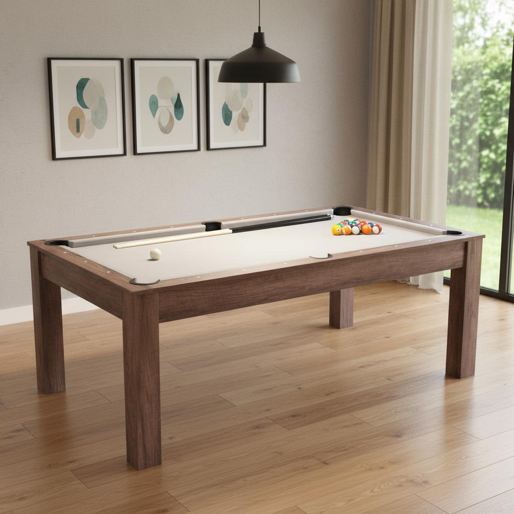 85" Brown Convertible Game And Dining Table