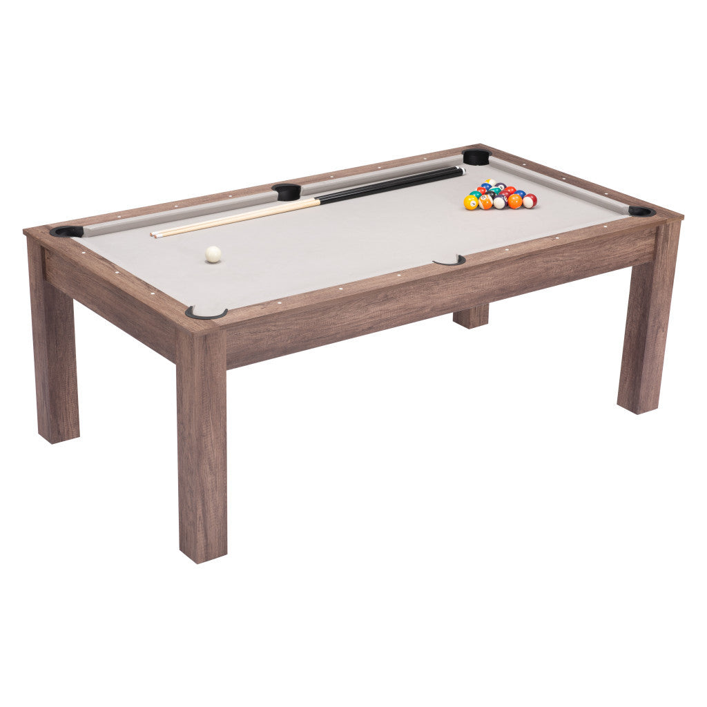 85" Brown Convertible Game And Dining Table