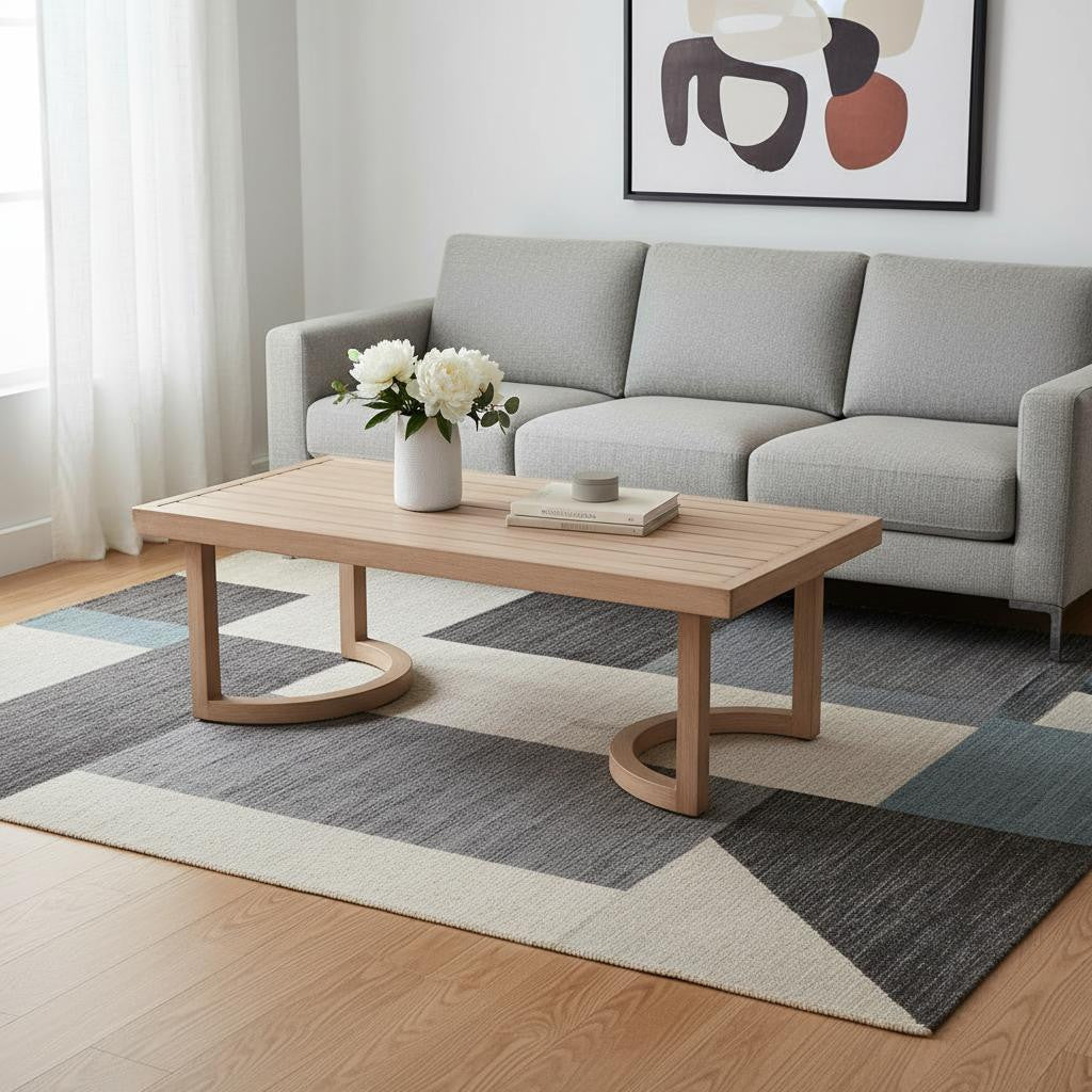 51" Brown Aluminum Outdoor Coffee Table