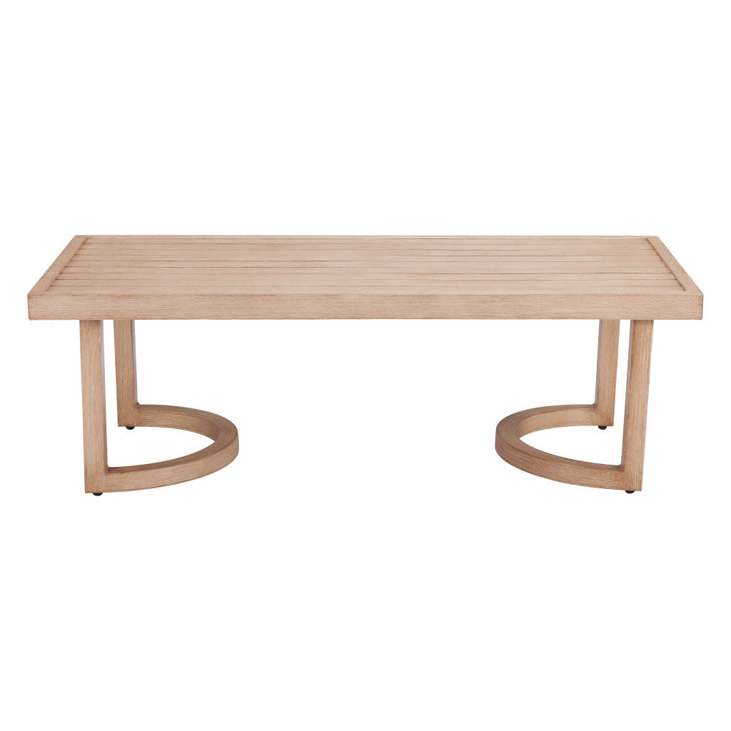 51" Brown Aluminum Outdoor Coffee Table