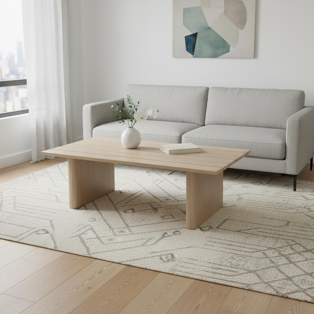 48" Natural Aluminum Outdoor Coffee Table