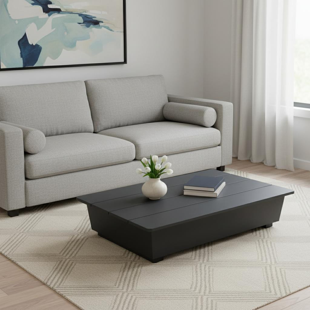 50" Black Aluminum Outdoor Coffee Table