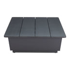 50" Black Aluminum Outdoor Coffee Table