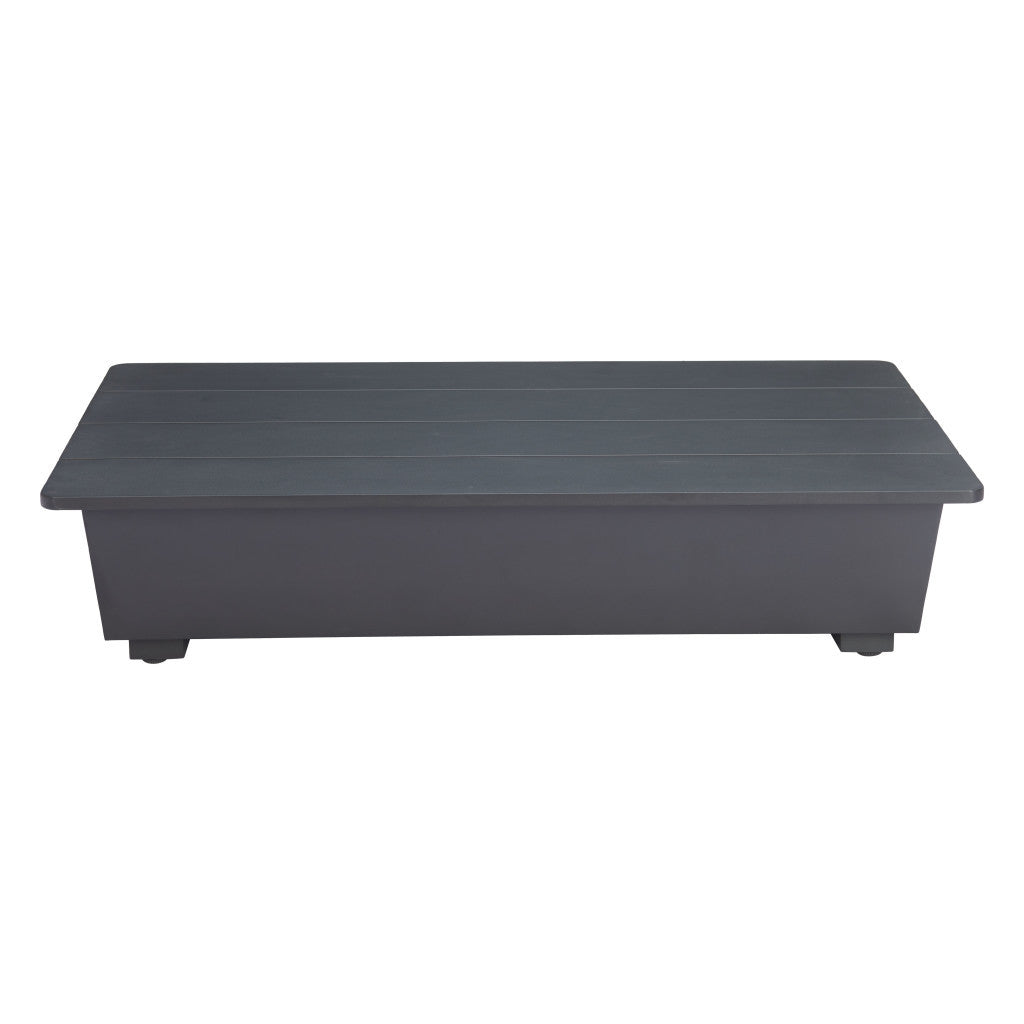 50" Black Aluminum Outdoor Coffee Table
