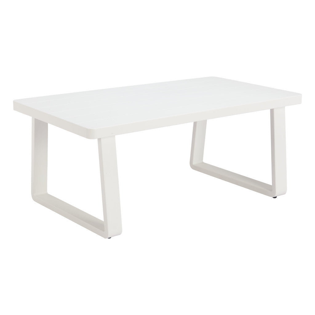 43" White Aluminum Outdoor Coffee Table