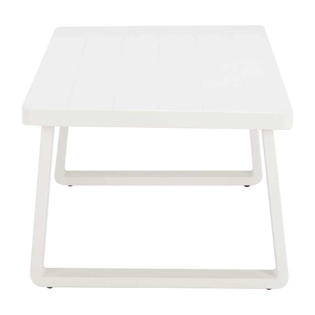 43" White Aluminum Outdoor Coffee Table