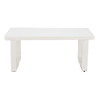 43" White Aluminum Outdoor Coffee Table