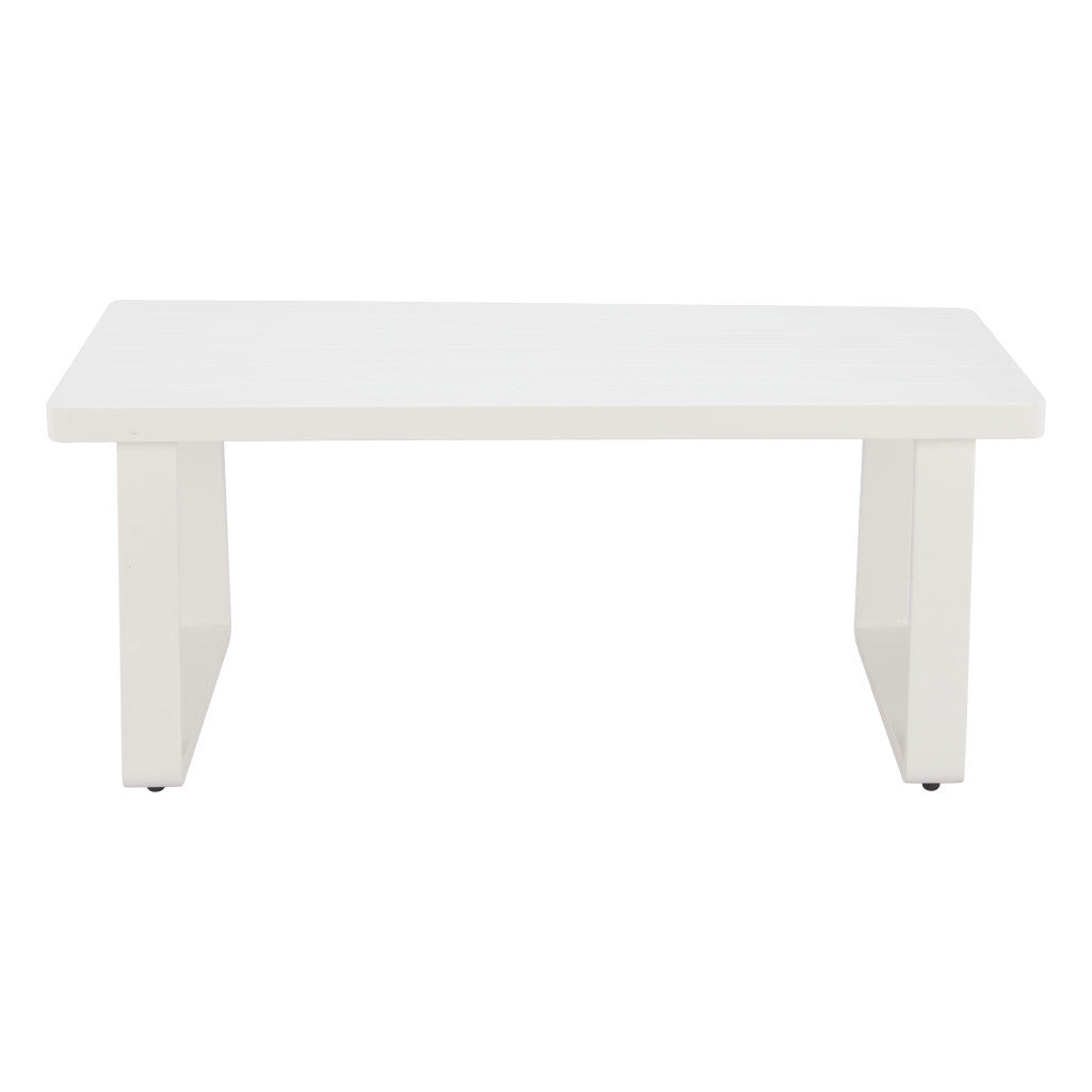 43" White Aluminum Outdoor Coffee Table
