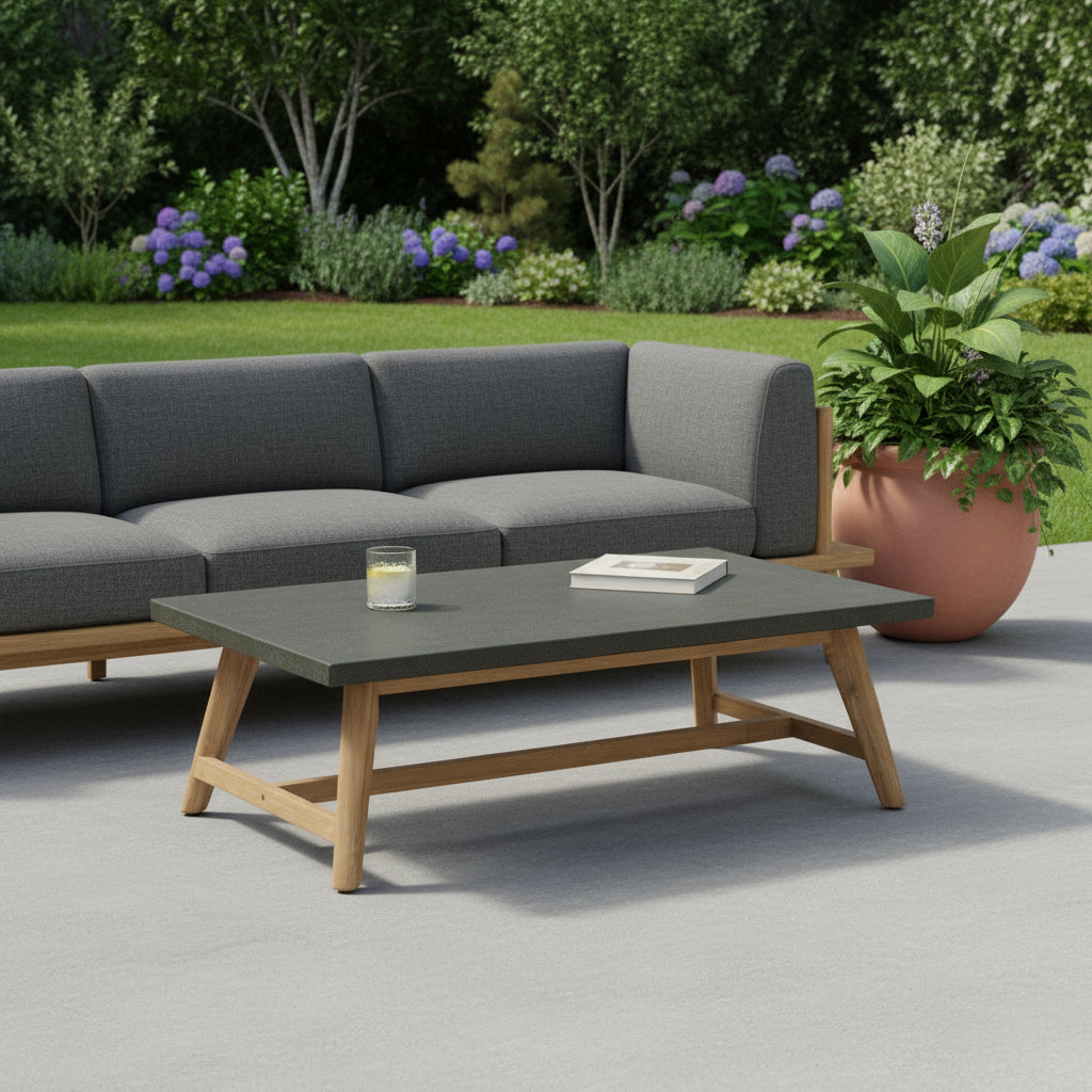 48" Dark Gray Concrete Outdoor Coffee Table