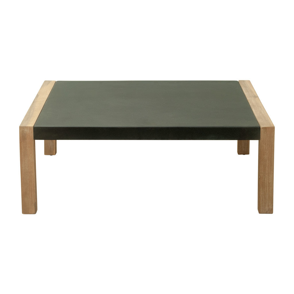 36" Gray Square Concrete Outdoor Coffee Table