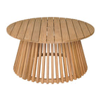 32" Natural Rounded Solid Wood Outdoor Coffee Table