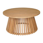 32" Natural Rounded Solid Wood Outdoor Coffee Table