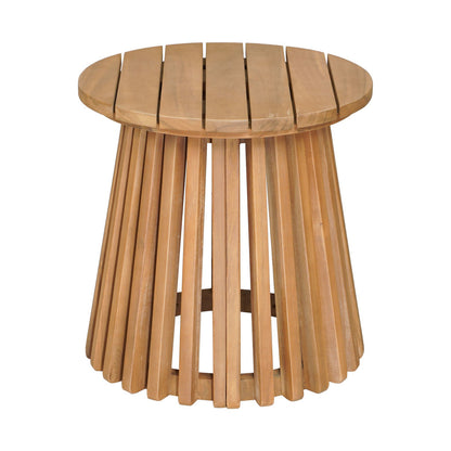 16" Natural Solid Wood Round Pedestal End Table